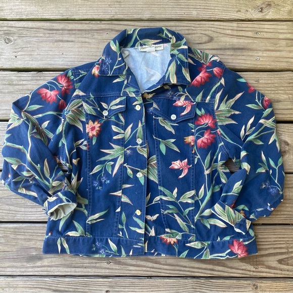 Jackets & Coats Vtg Floral Cotton Jacket By Norm Thomson Poshmark